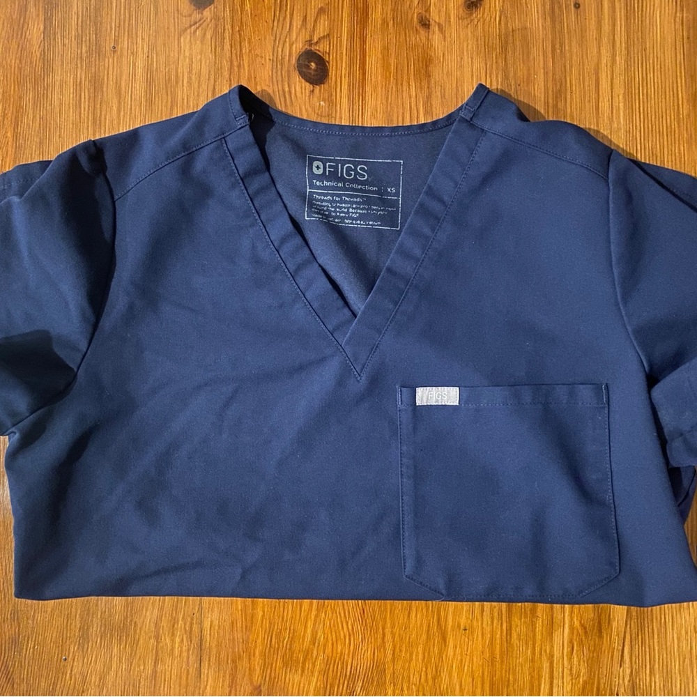 FIGS Navy Blue Scrub Top